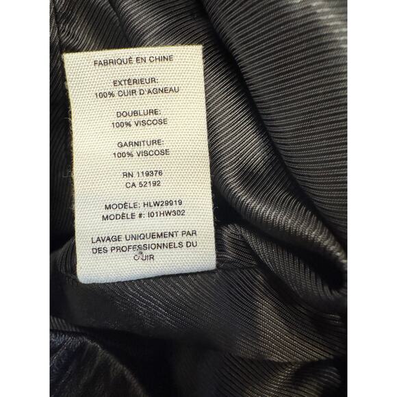 HELMUT LANG Black Leather Mini Skirt Button Front in Size 4 - Picture 9 of 9